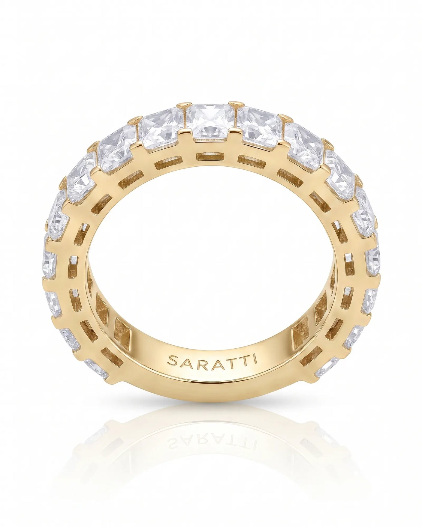 Radiant Cut Diamond Eternity Platinum Band