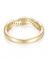 Twisted Shank Vintage Diamond Eternity Band in 18K White Gold — 18K Yellow Gold — View 5