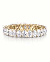 Oval Wedding Band in White Gold Prong Set