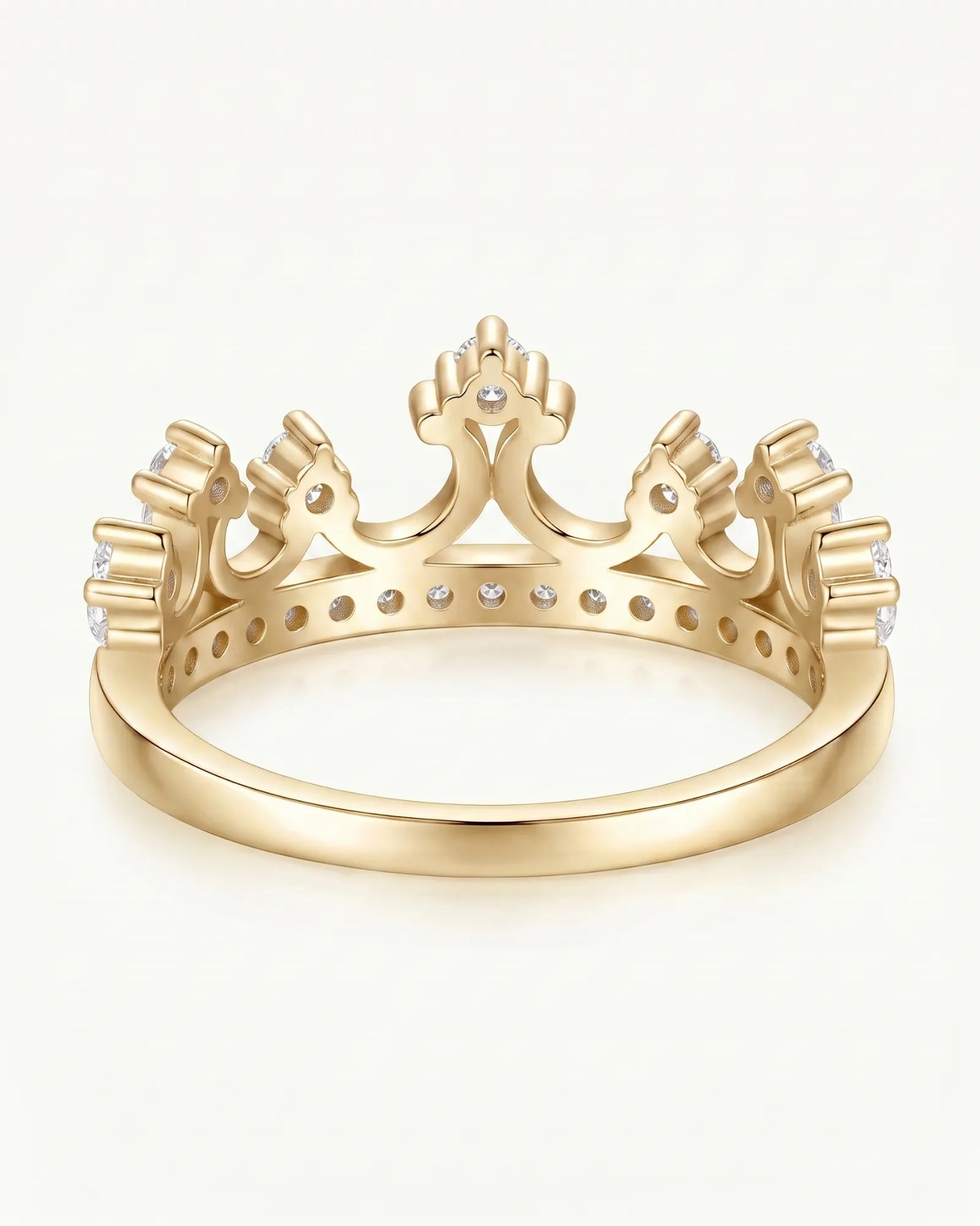 Tiara Wedding Band with Diamonds in White Gold