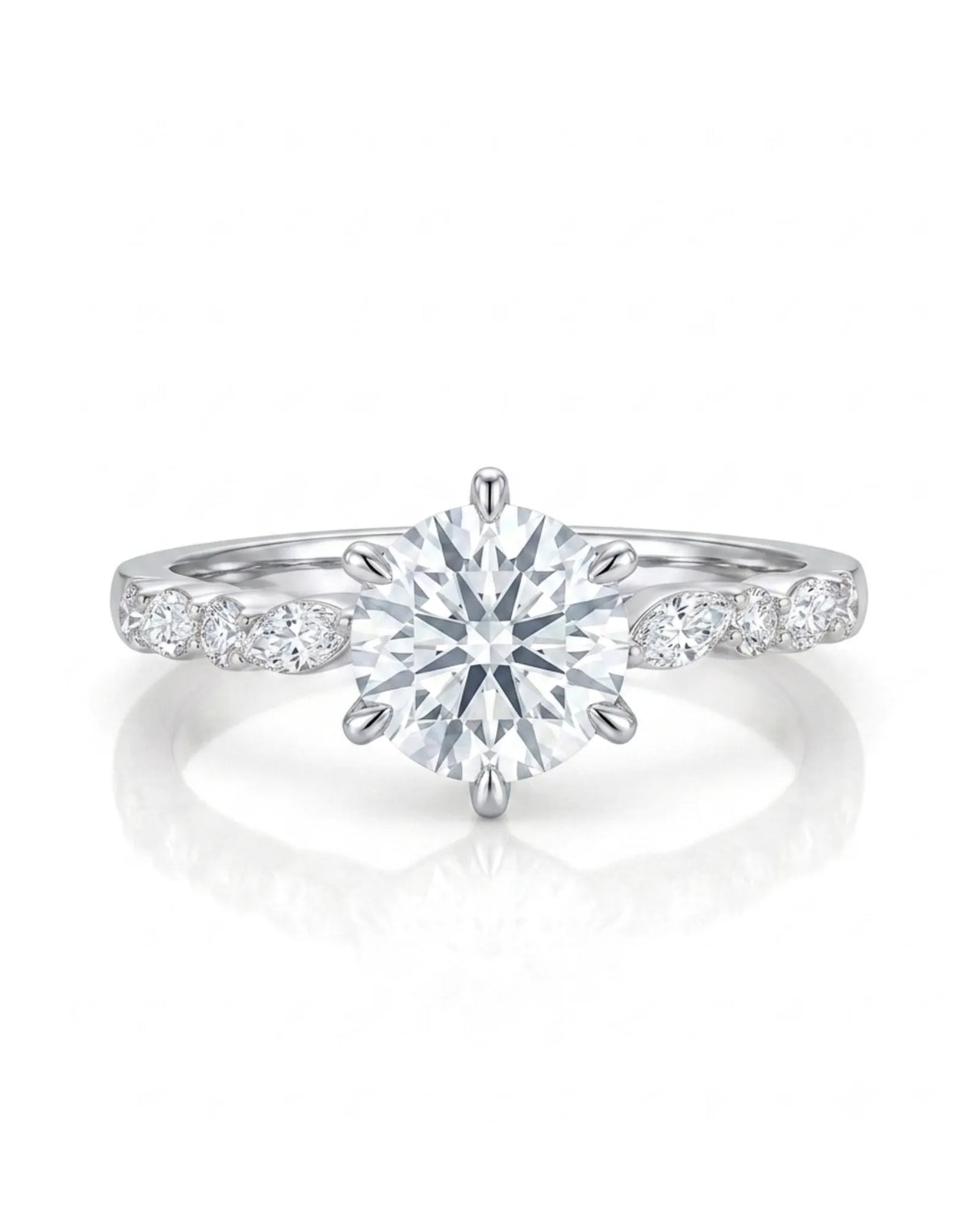 Faye – Natural Round Diamond Six-Prong Engagement Ring