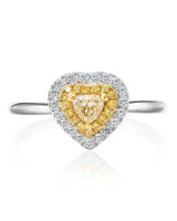 Maureen – Pear-Shaped Natural Yellow Diamond Double Halo Ring