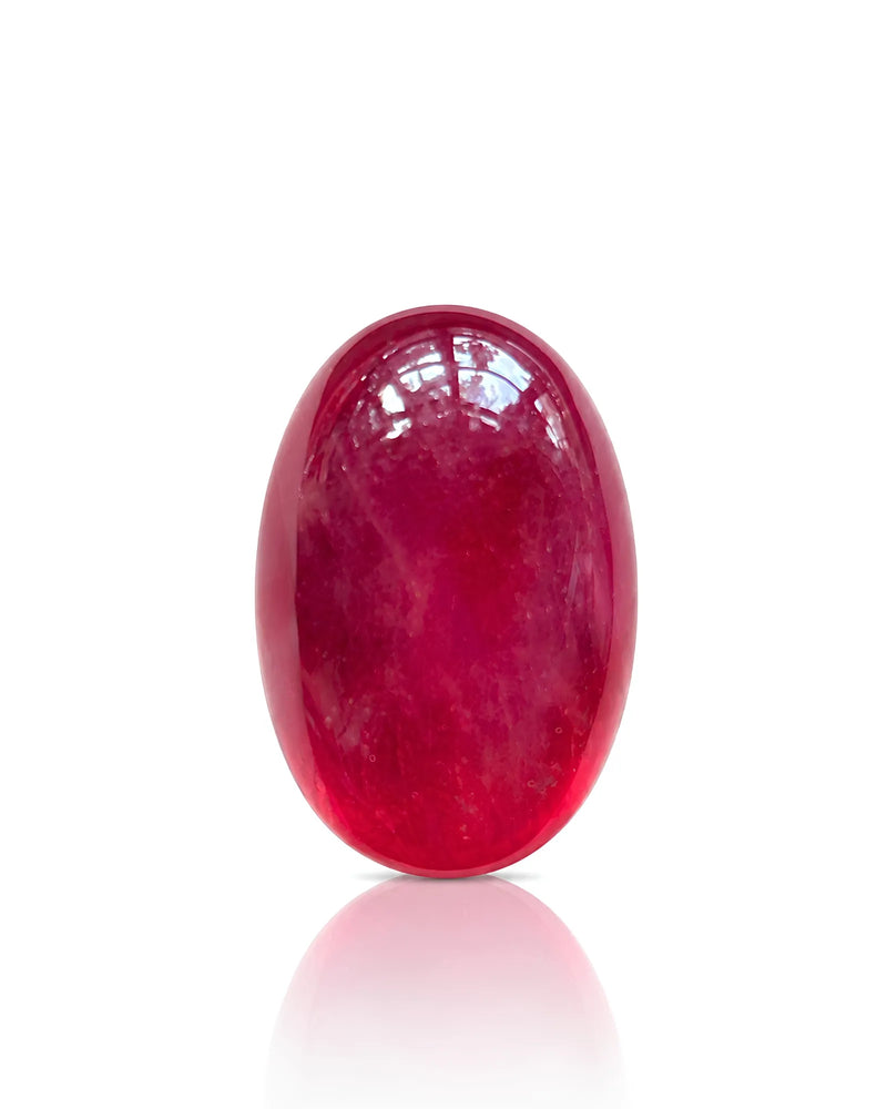 11.24ct Pigeon Blood Red Natural Ruby oval cabochon main view | SARATTI