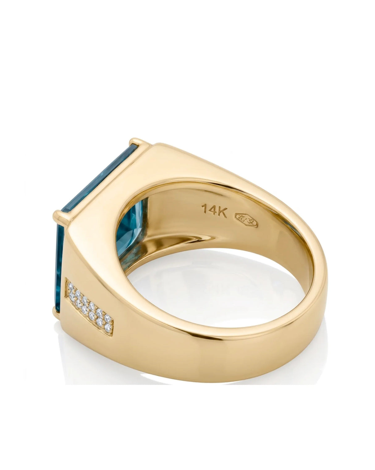 The Imperium - Mens Topaz Ring in White Gold with Diamonds