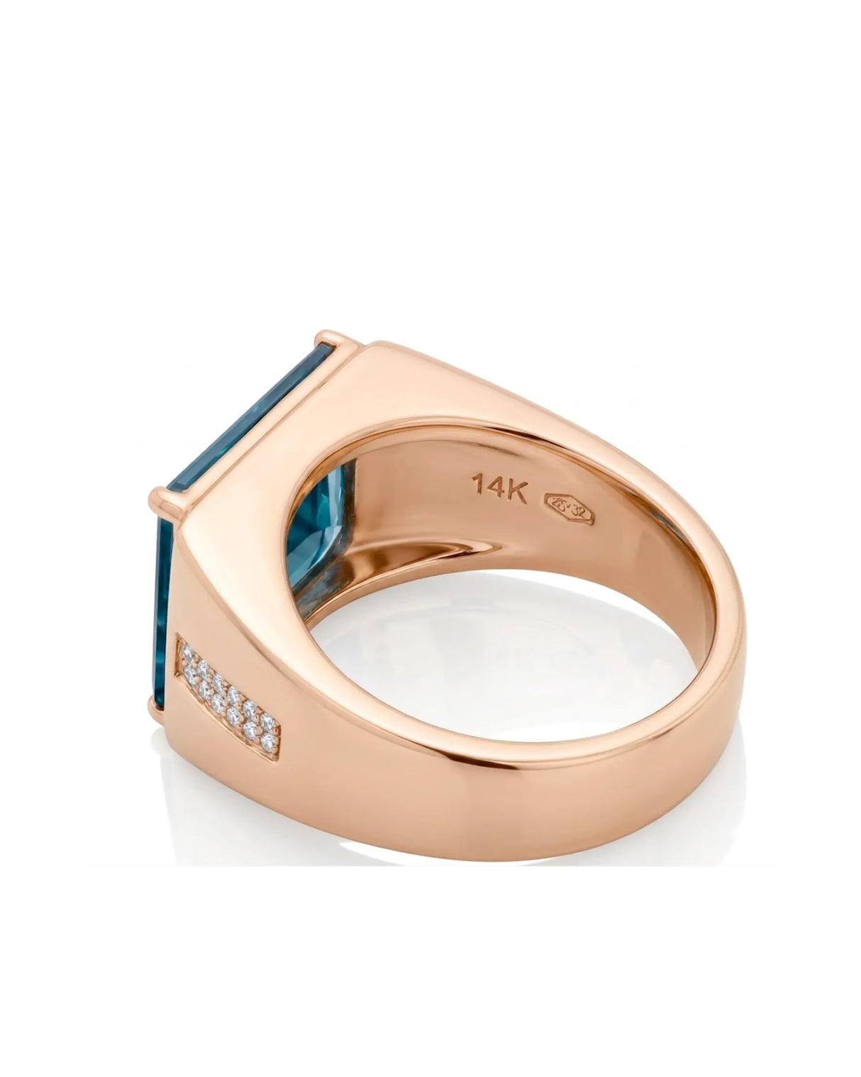 The Imperium - Mens Topaz Ring in White Gold with Diamonds