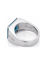 The Imperium - Mens Topaz Ring in White Gold with Diamonds
