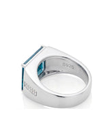 The Imperium - Mens Topaz Ring in White Gold with Diamonds