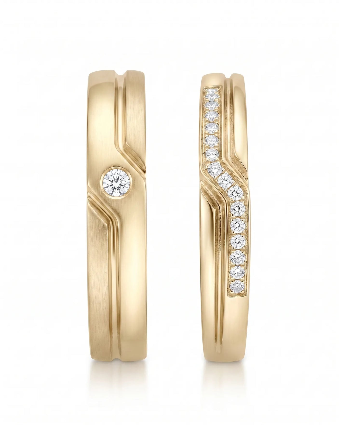 Channel Set Diamond Band Wedding Set