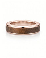 Women's Wenge Wood Ring in White Gold