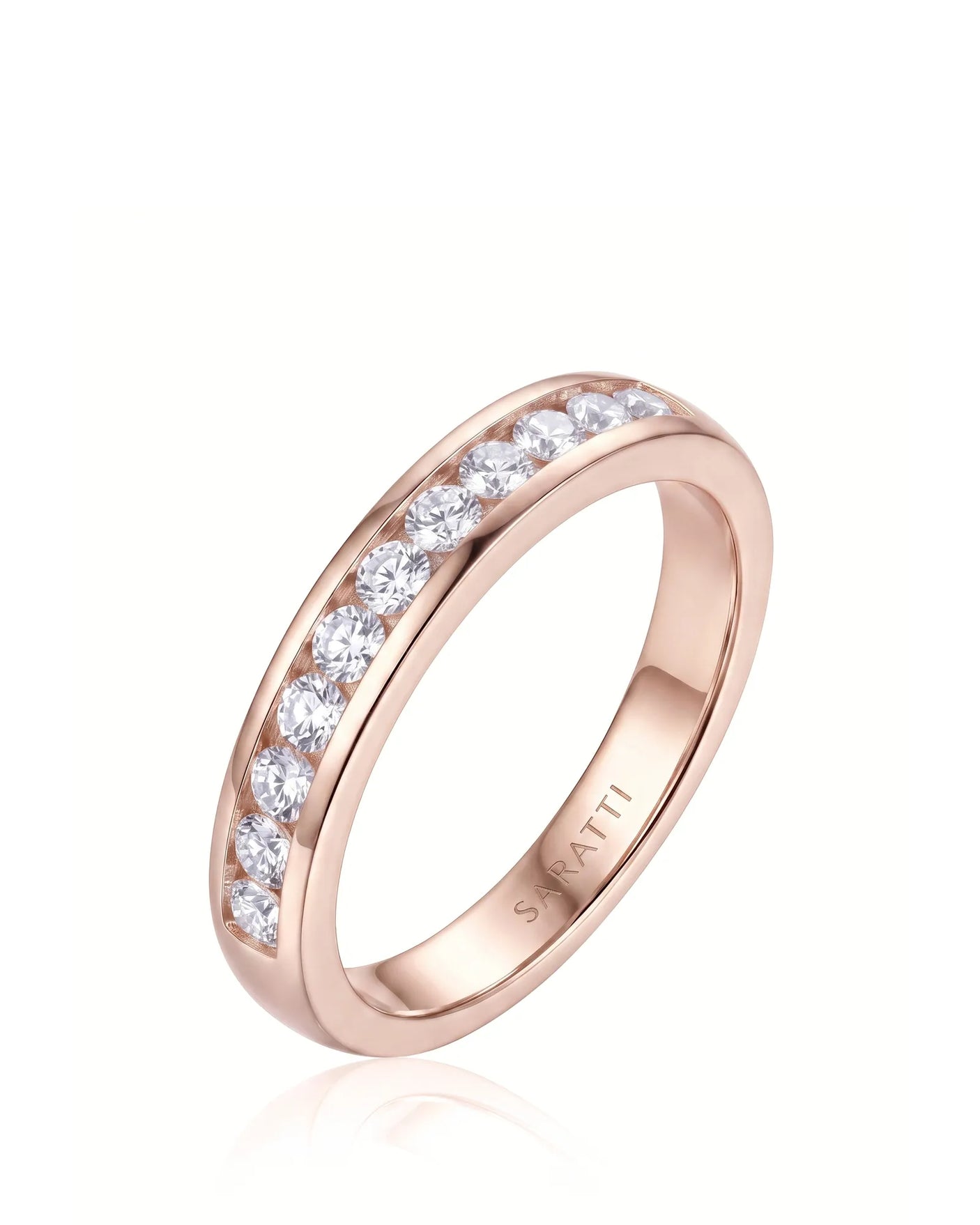 Channel Set Wedding Band in White Gold