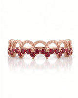 The Ember Tiara- Red Diamond Vintage-Inspired Yellow Gold Band