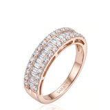 Rose Gold Eternity Band with Baguette and Round Diamonds