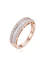 Rose Gold Eternity Band with Baguette and Round Diamonds
