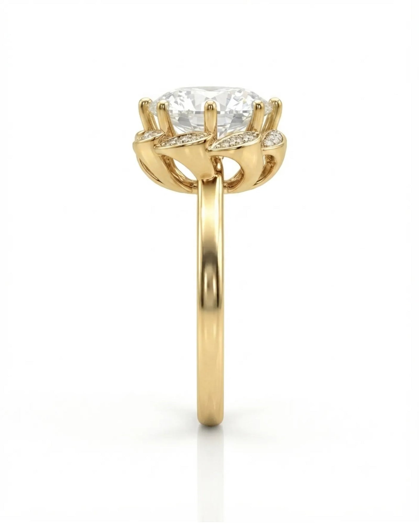 AYALA • 4 carat Moissanite Ring in White Gold with Halo