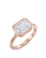 Natalia – Natural Emerald-Cut Diamond Bezel Ring