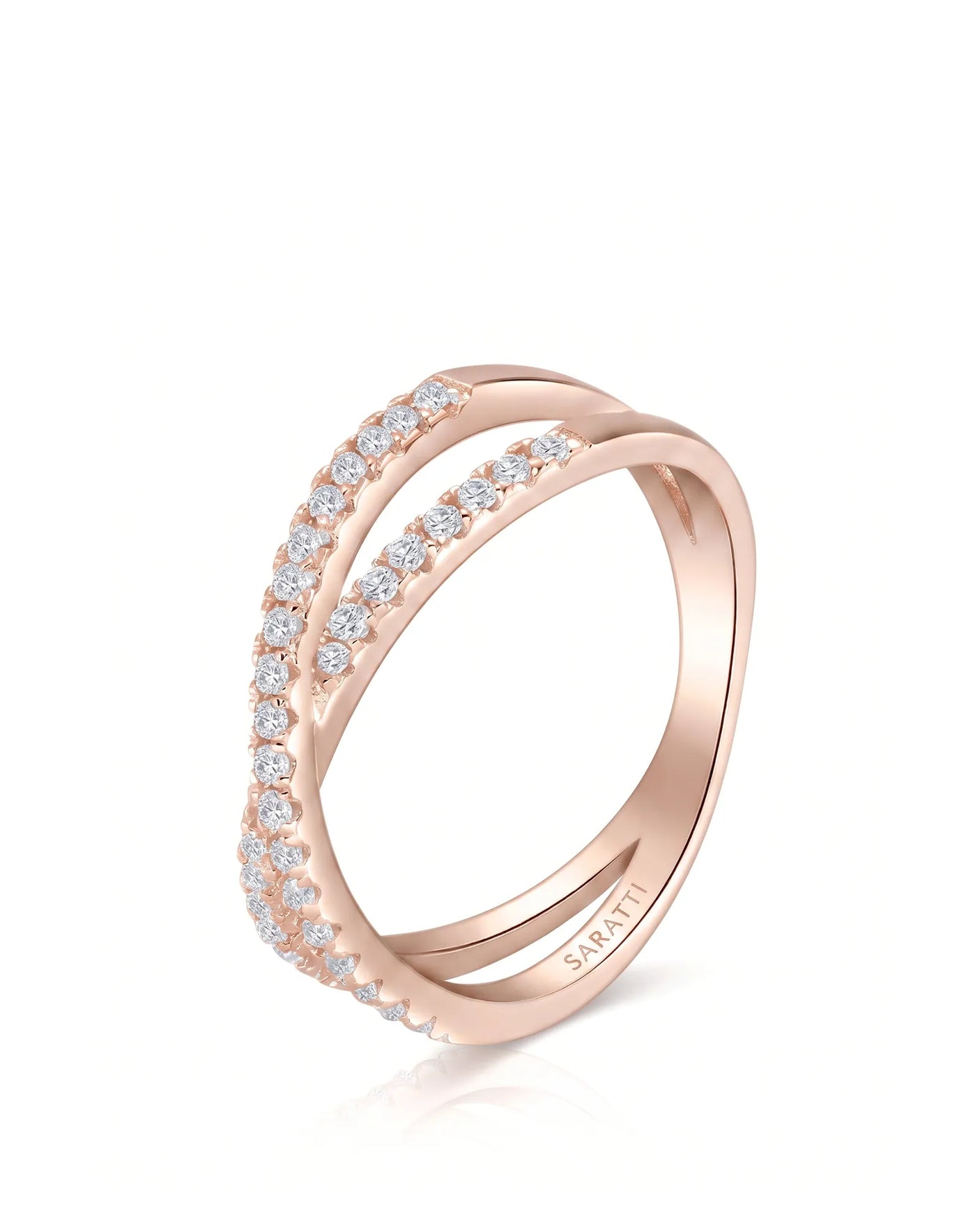 Criss Cross Wedding Band with Diamonds