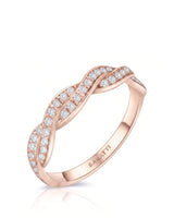 Twisted Shank Vintage Diamond Eternity Band in 18K White Gold — 18K Rose Gold — View 1