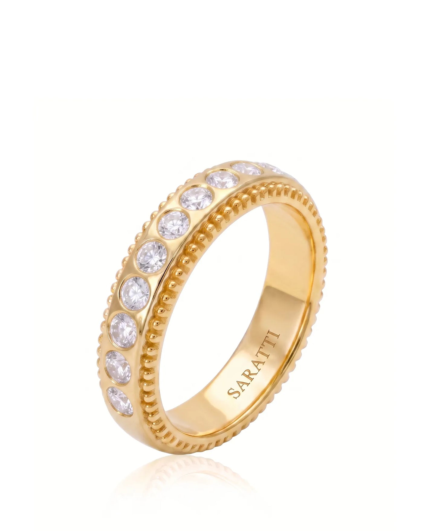 Two Tone Wedding Band Women's with Diamonds