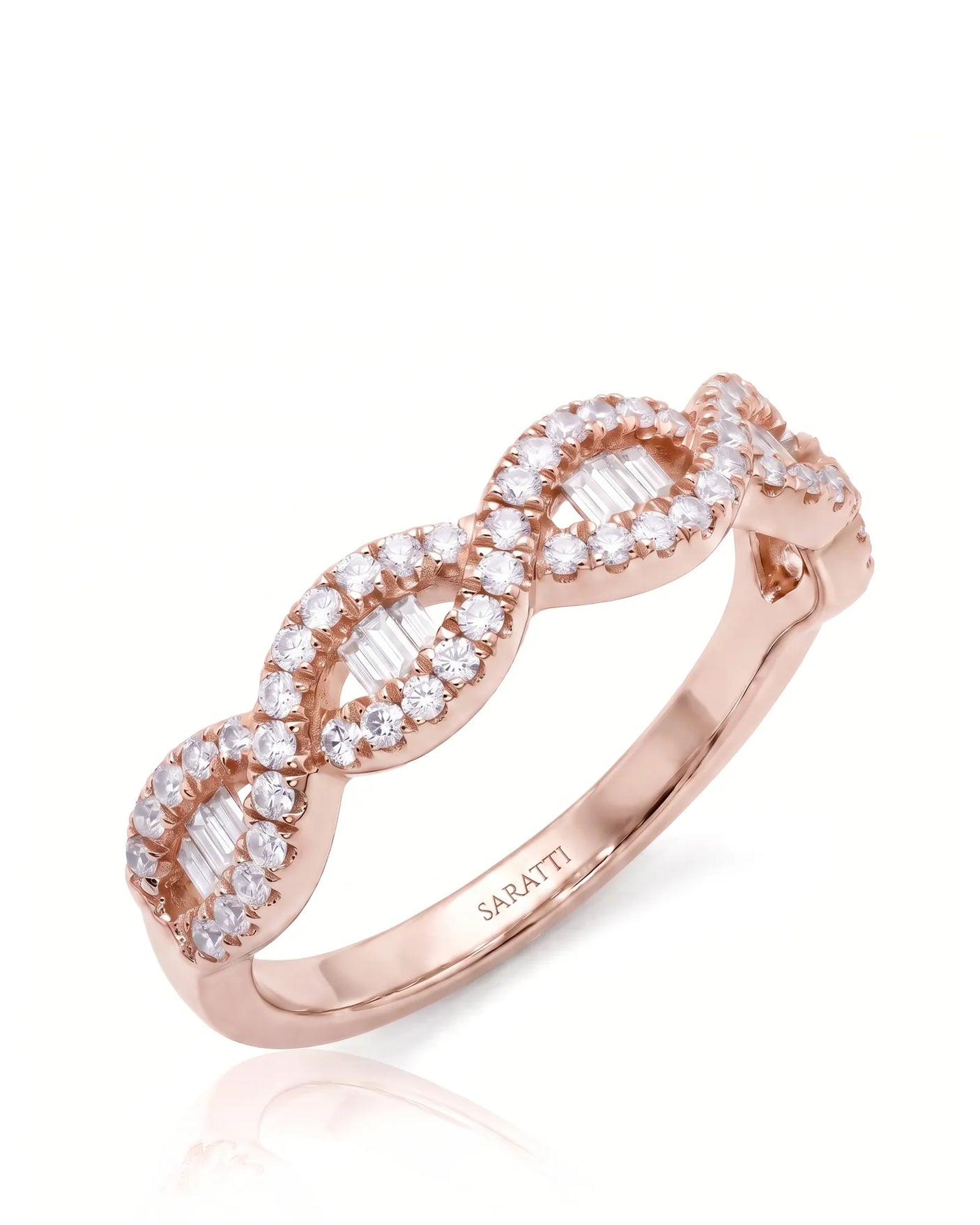 Rose Gold Eternity Band with Baguette Diamonds