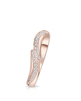 Wavy Diamond Half Eternity Wedding Band — 18K Rose Gold — View 1