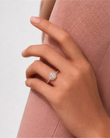 Elani – Natural Round Diamond Halo Split-Shank Ring