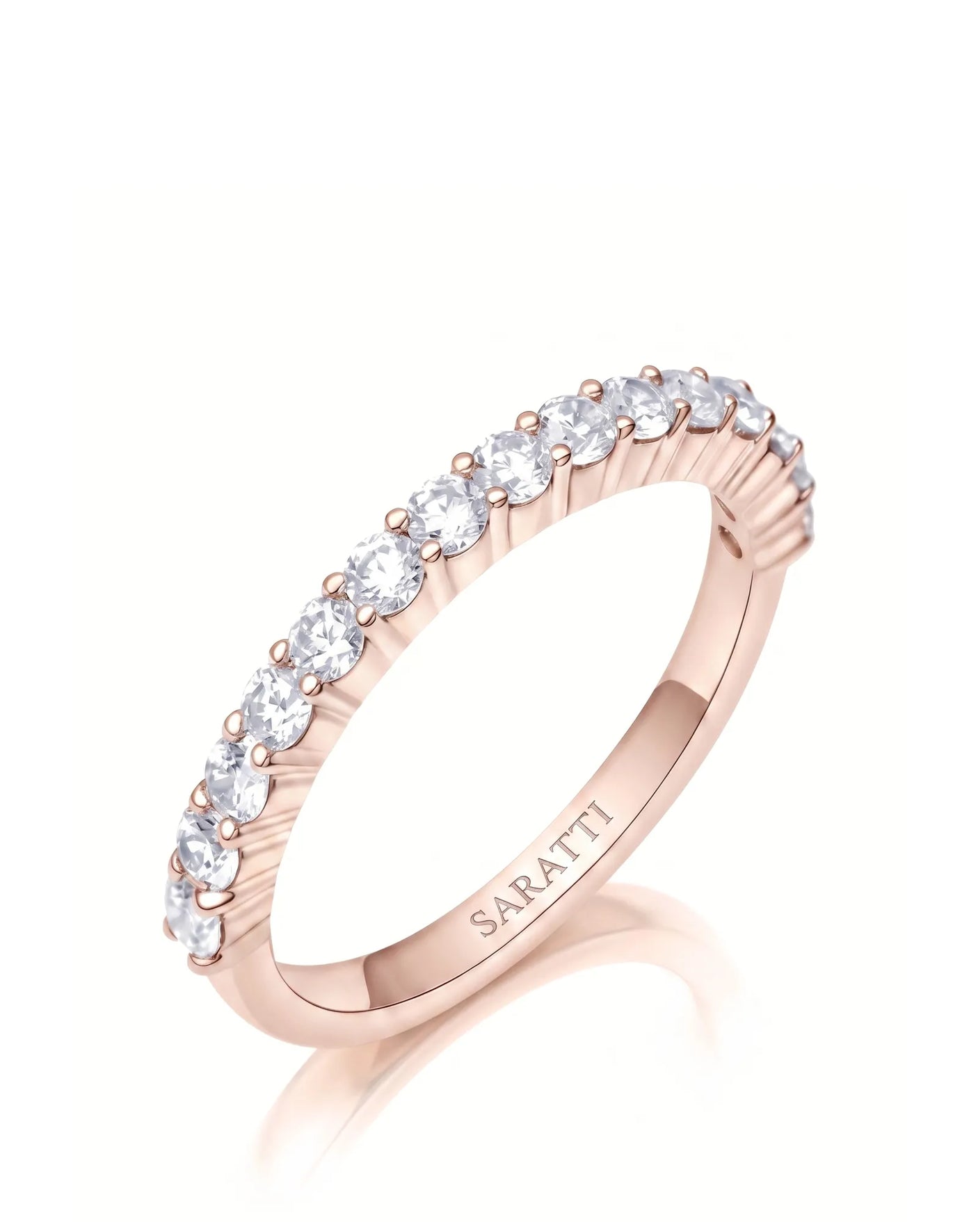 Round Diamond Half Eternity Band in White Gold