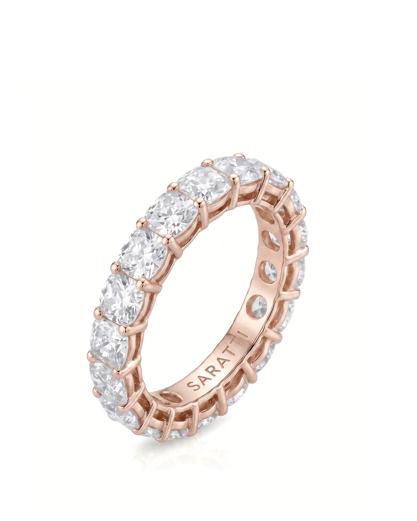 Cushion Diamond Eternity Band in White Gold