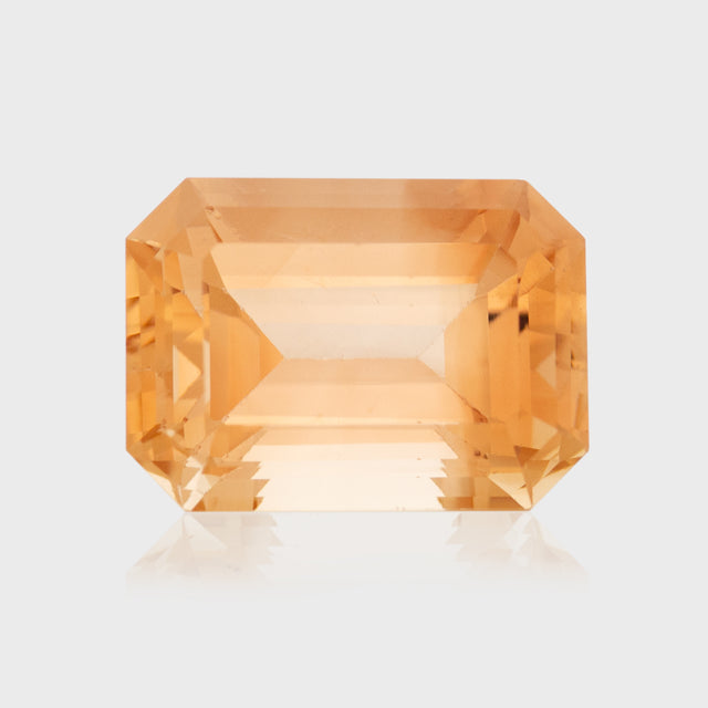 12.6ct emerald cut Imperial Topaz champagne gemstone | SARATTI