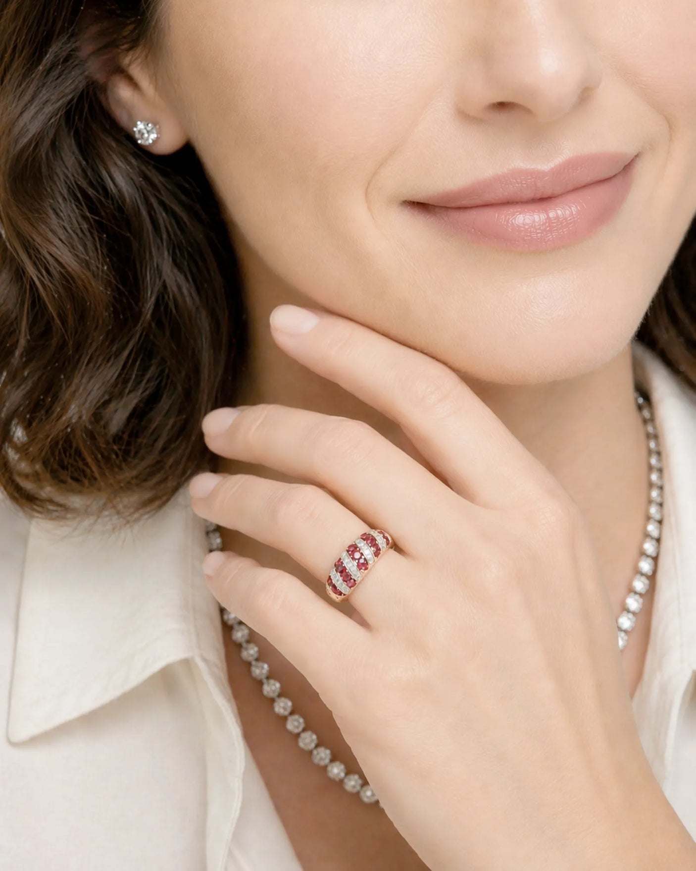 Crimson Strata – Natural Ruby & Diamond Ring