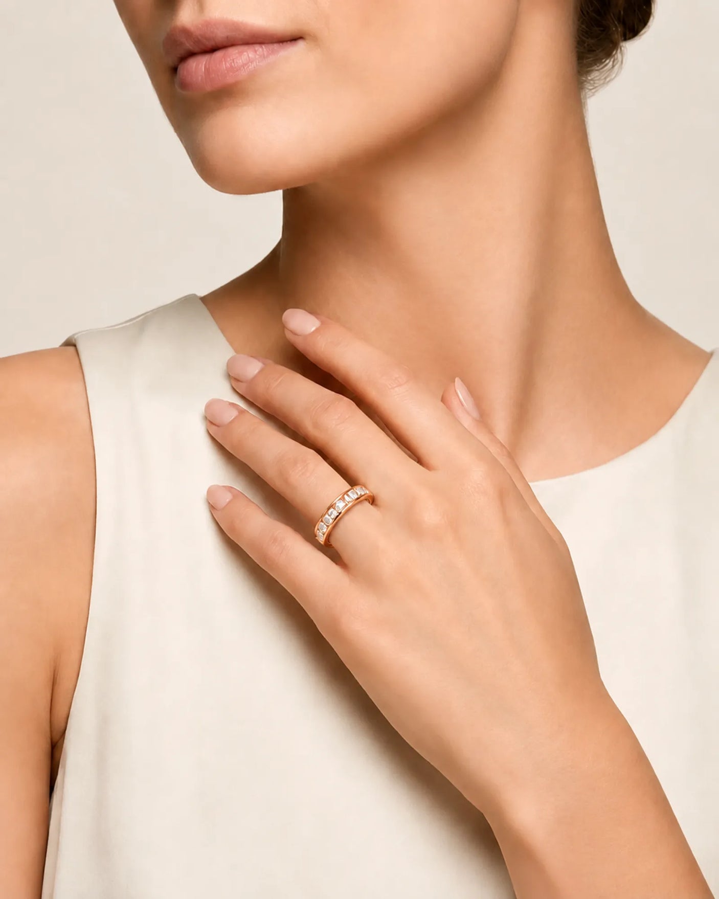 Princess Cut Diamond Wedding Band in Yellow Gold