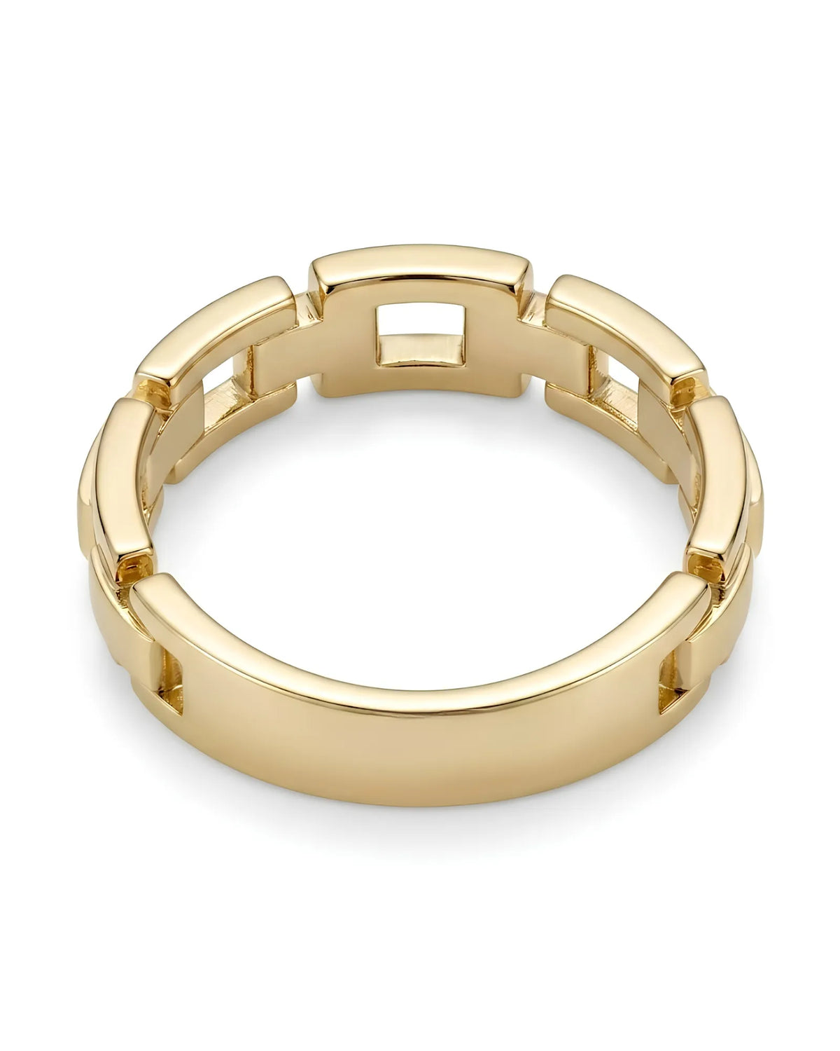 Diamond link wedding band with modern chain-inspired design and refined 18K yellow gold craftsmanship - SARATTI