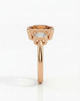 18K rose gold Build My Ring Topaz setting with oval-cut diamonds | SARATTI