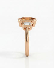 18K rose gold Build My Ring Topaz setting with oval-cut diamonds | SARATTI