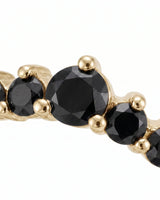 Black Diamond Curved Band in 18K Yellow Gold