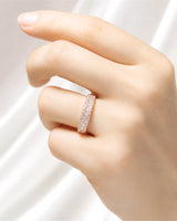 Rose Gold Eternity Band with Baguette and Round Diamonds