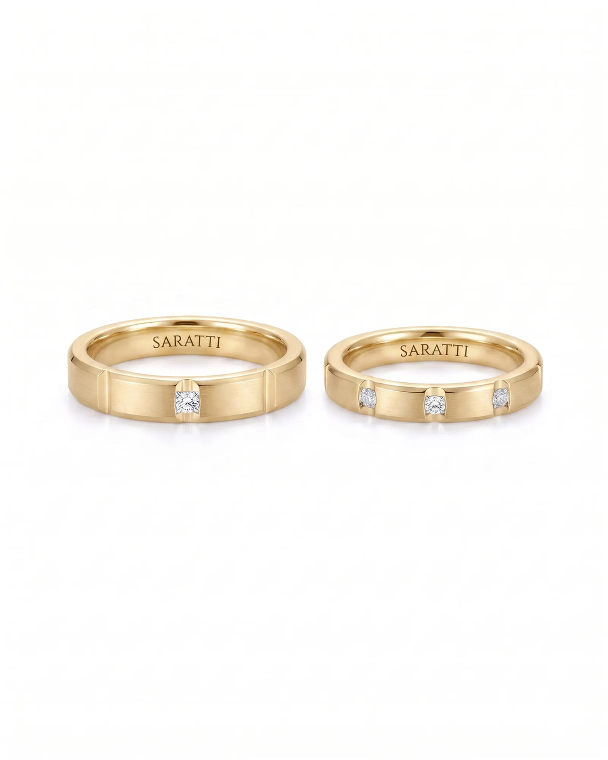 Linear Covenant Wedding Set | His & Hers