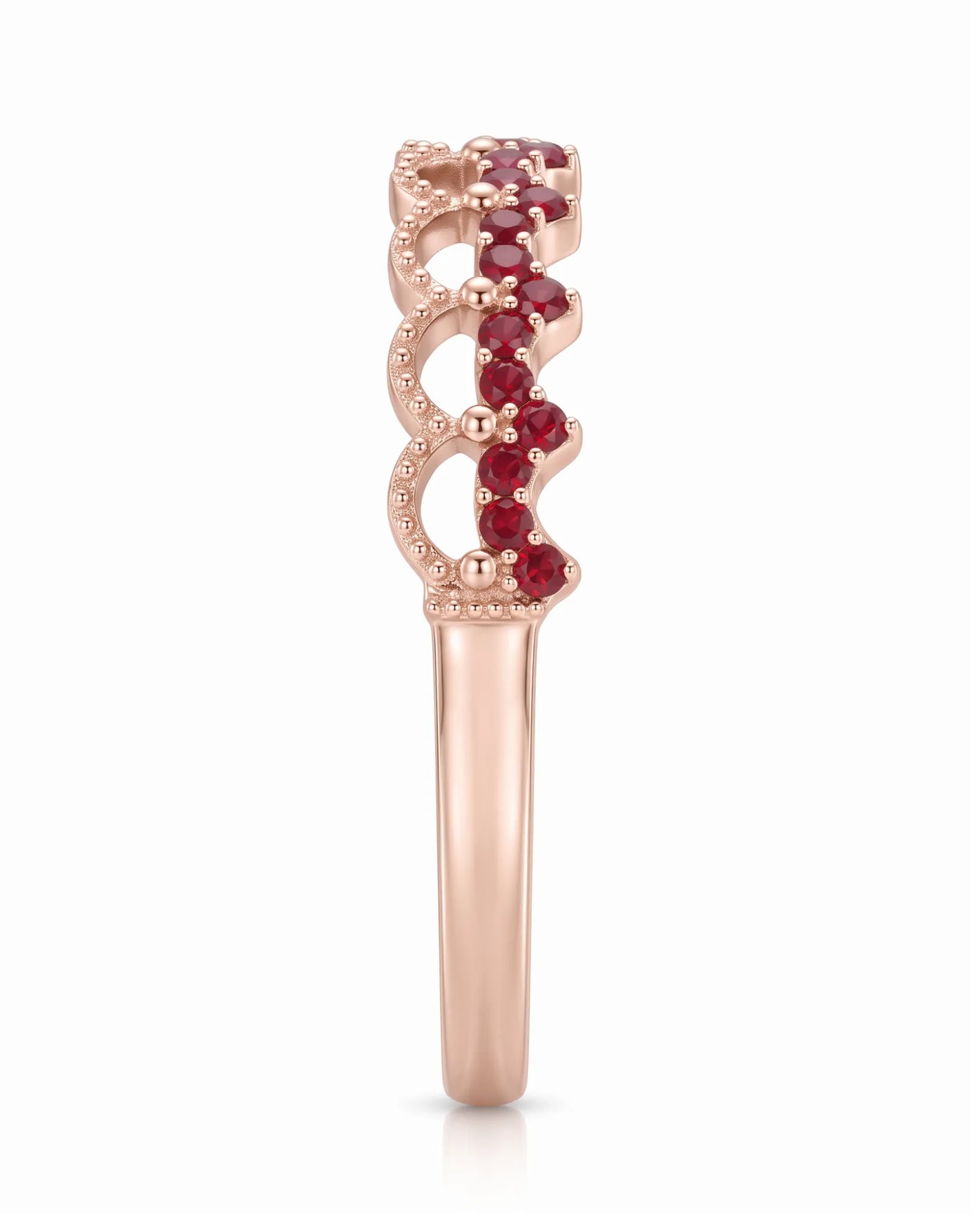 The Ember Tiara- Red Diamond Vintage-Inspired Yellow Gold Band