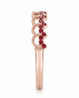 The Ember Tiara- Red Diamond Vintage-Inspired Yellow Gold Band