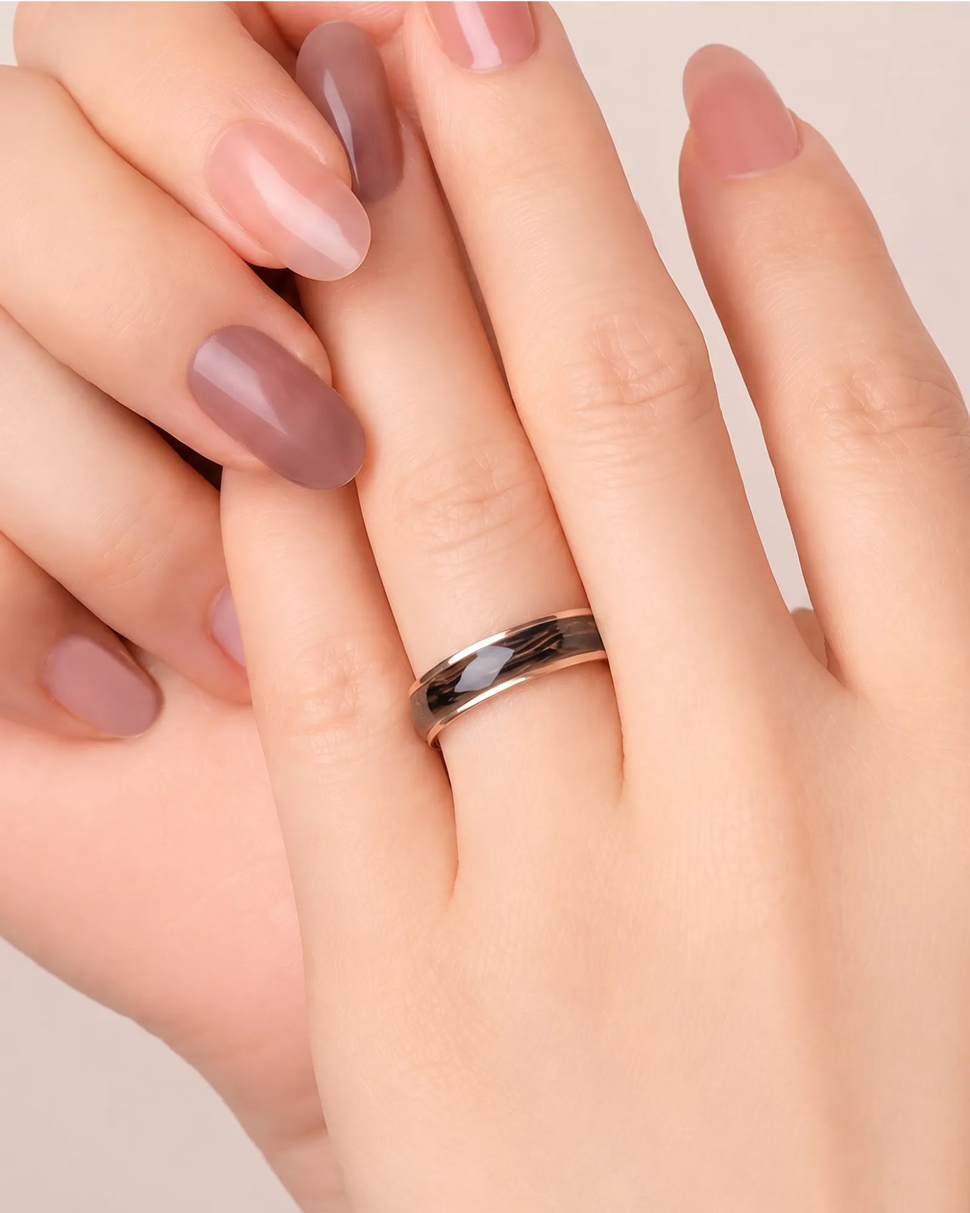 Enamel Ring with Wood Inspired Design
