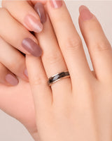 Enamel Ring with Wood Inspired Design