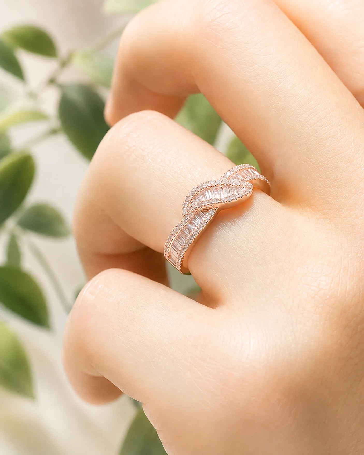 Baguette Eternity Band with Diamonds in White Gold