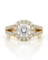 Erica • 2-carat Cushion Moissanite Ring in White Gold