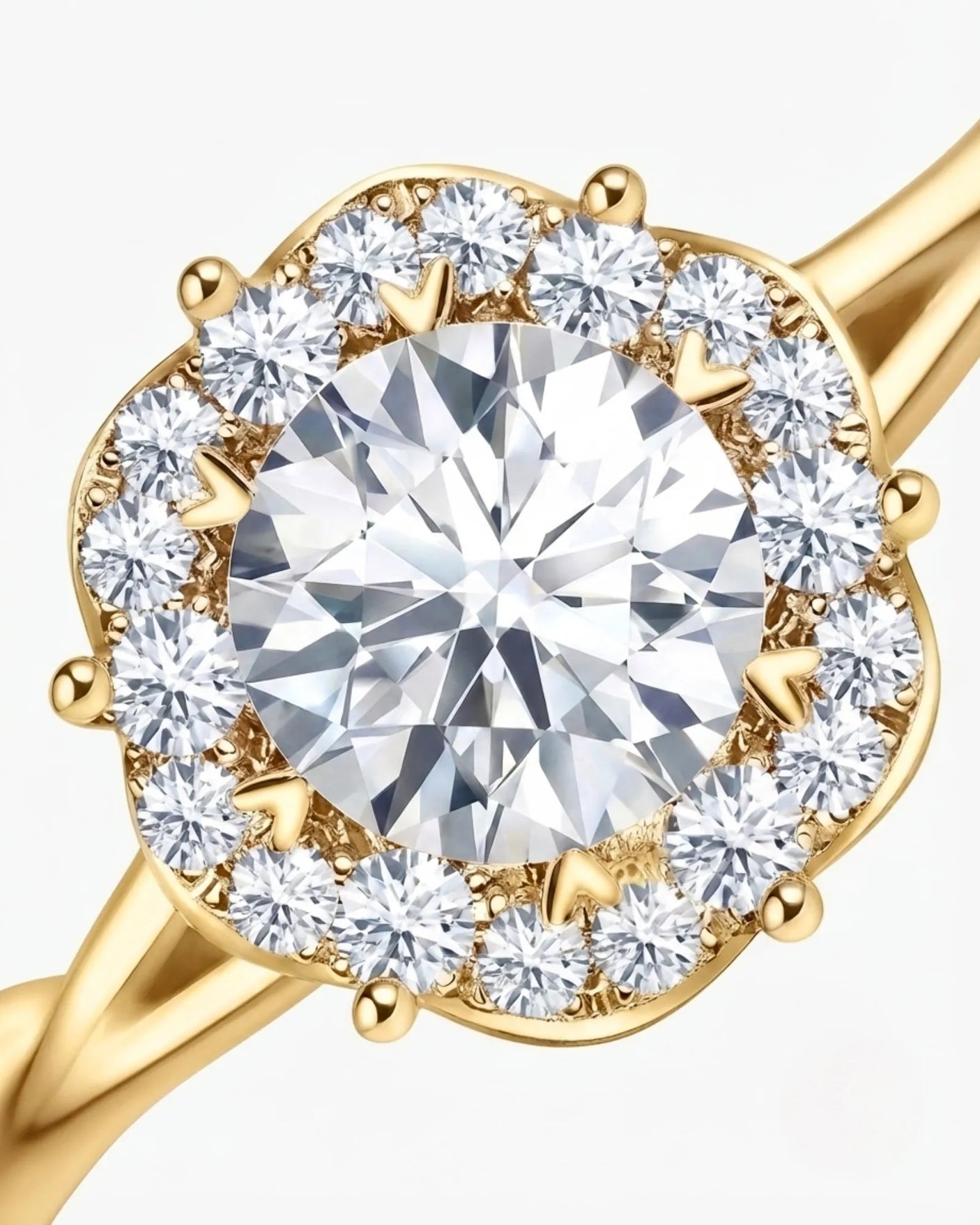 Emory – Eternal Presence Natural Round Diamond Halo Ring