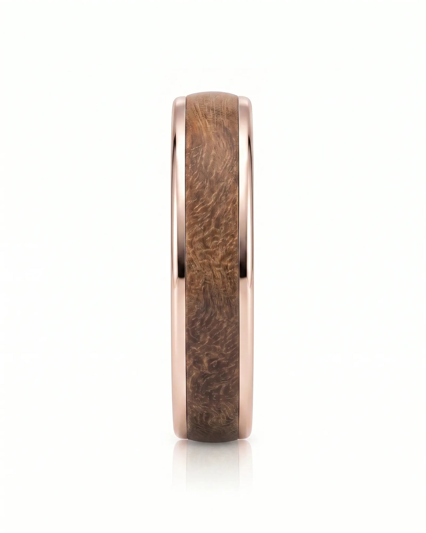 Women's Wenge Wood Ring in White Gold