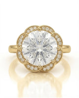 AYALA • 4 carat Moissanite Ring in White Gold with Halo