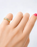 Two Tone Wedding Band Women's with Diamonds
