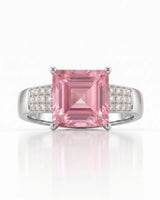 Tourmaline Ring & Diamonds Three Row Design In 18K Yellow Gold