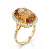 AURELIA – Imperial Topaz & Diamond Halo Ring