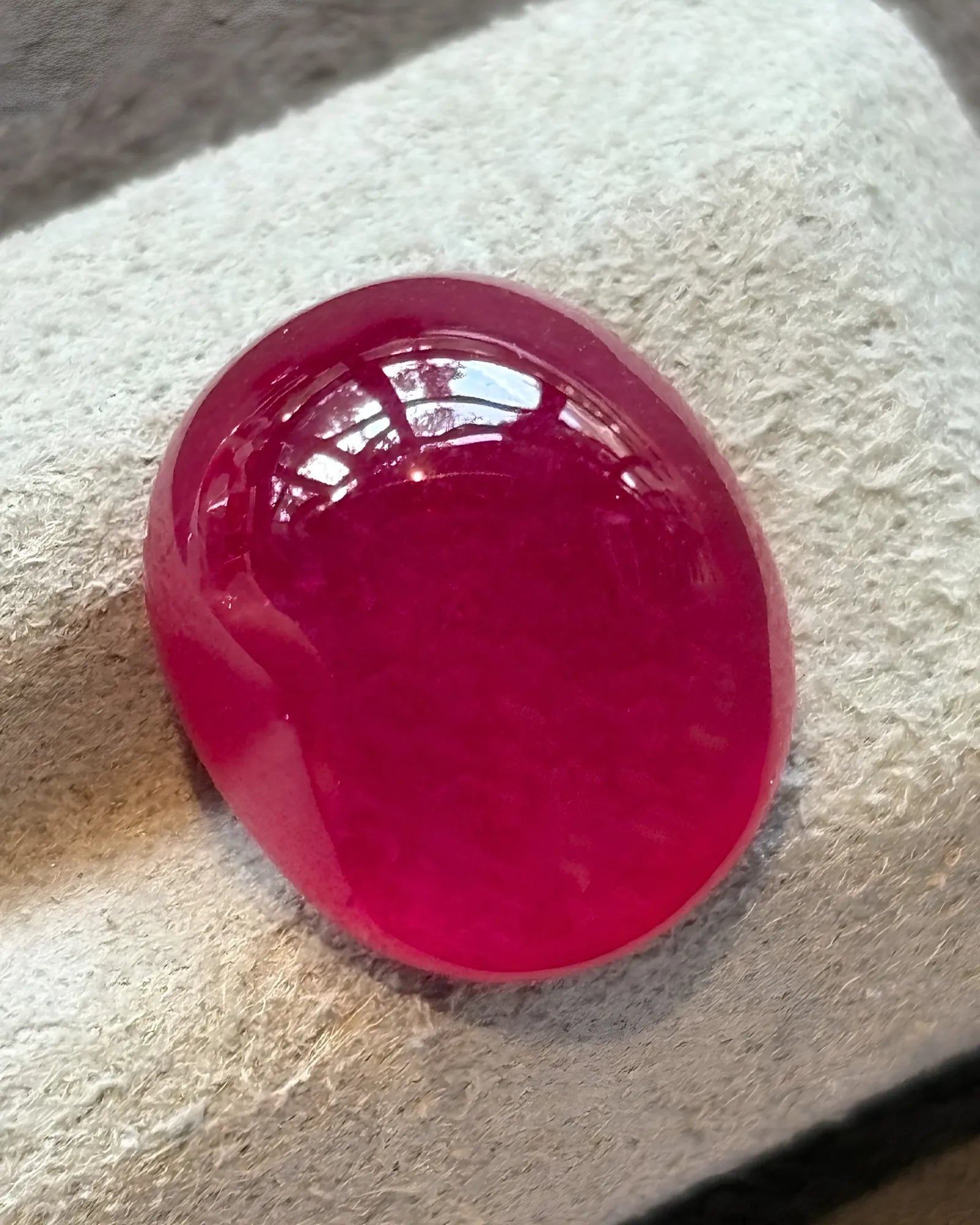 13.4ct Natural Ruby polished oval cabochon surface | SARATTI