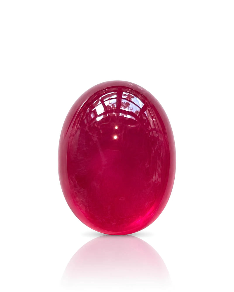 13.4ct Pigeon Blood Red Natural Ruby oval cabochon main view | SARATTI